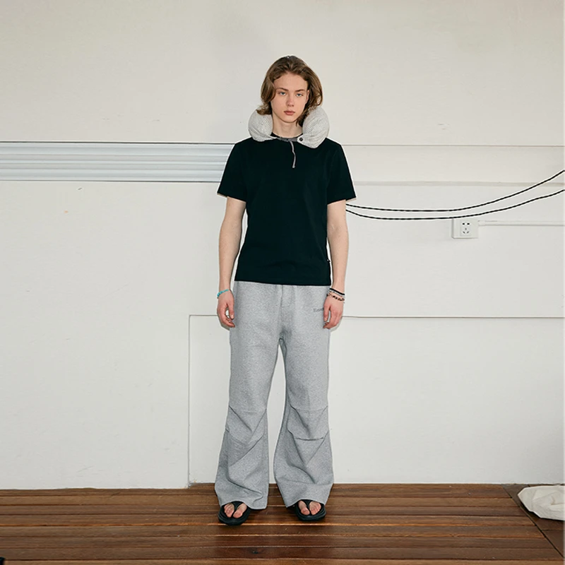 KREATE城市通勤cleanfit极简挺阔空气层休闲阔腿伞兵卫裤长裤男女