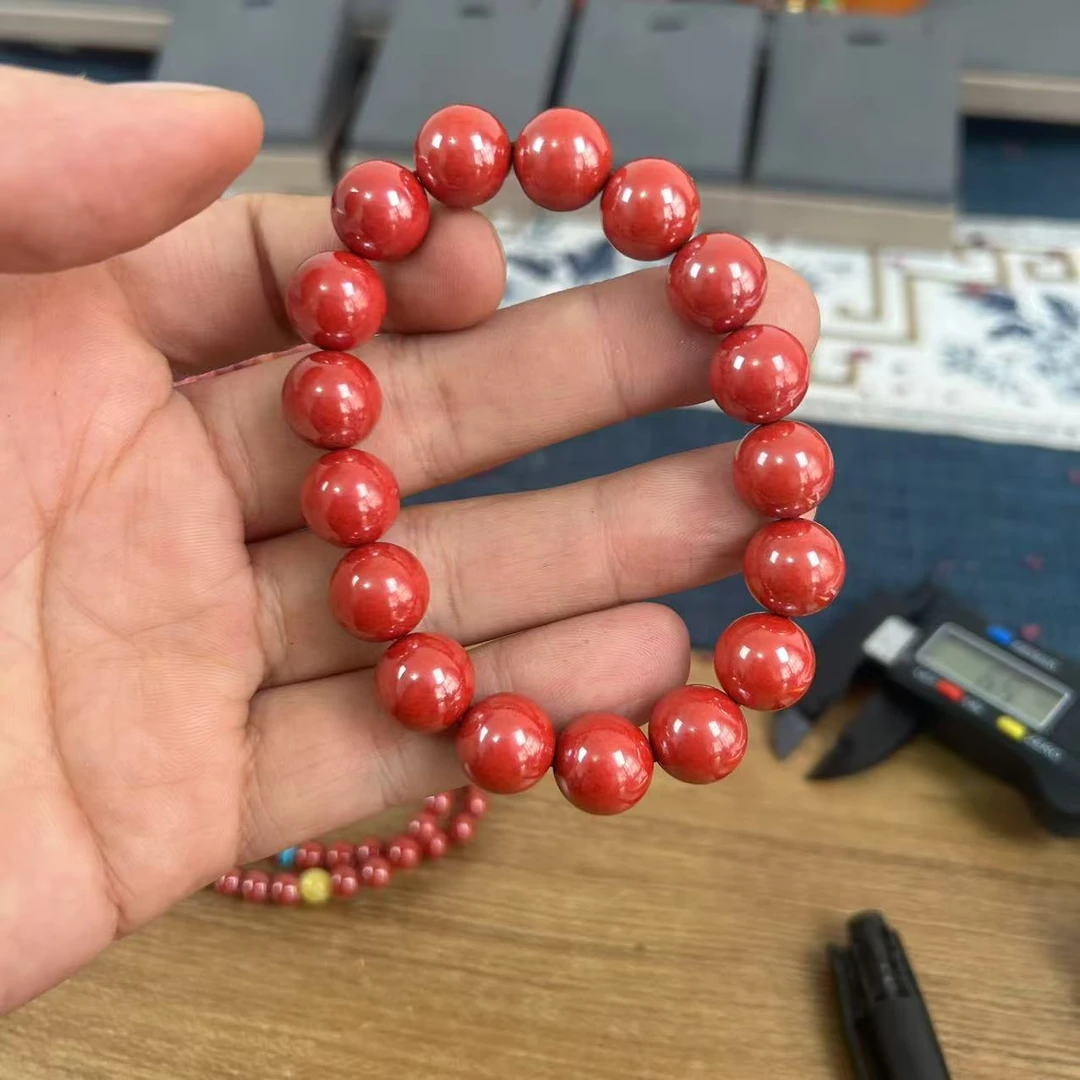 含辰砂工艺品卡12mm 帝王砂经典单圈素圈手串