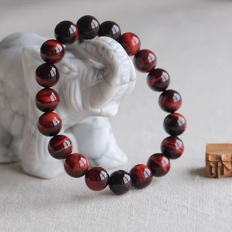 天然闪电猫眼红虎眼手串手链配鉴定证书礼盒装