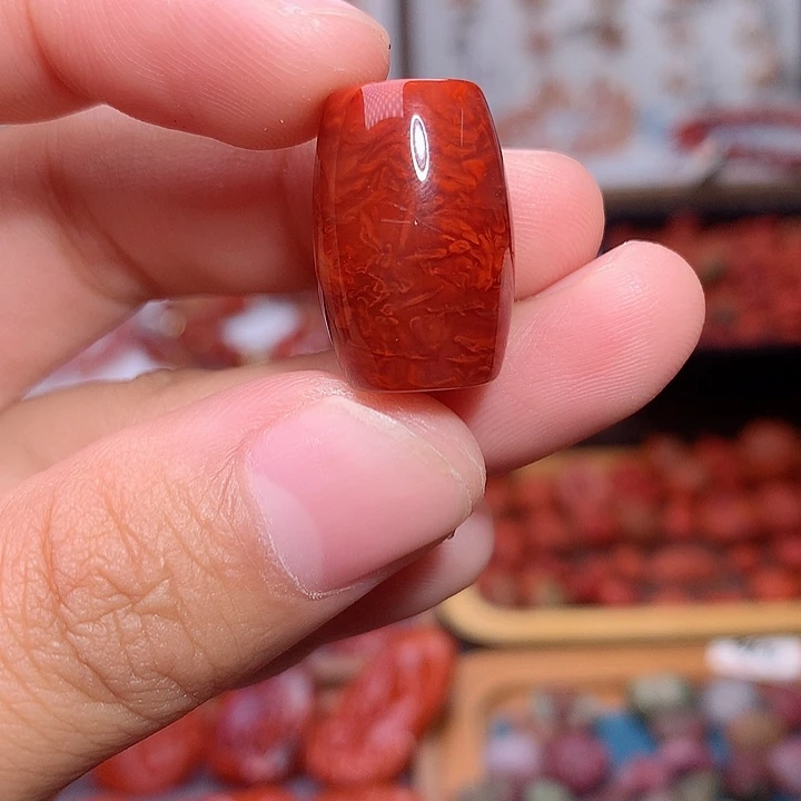 南红玛瑙未镶嵌南红火焰桶珠