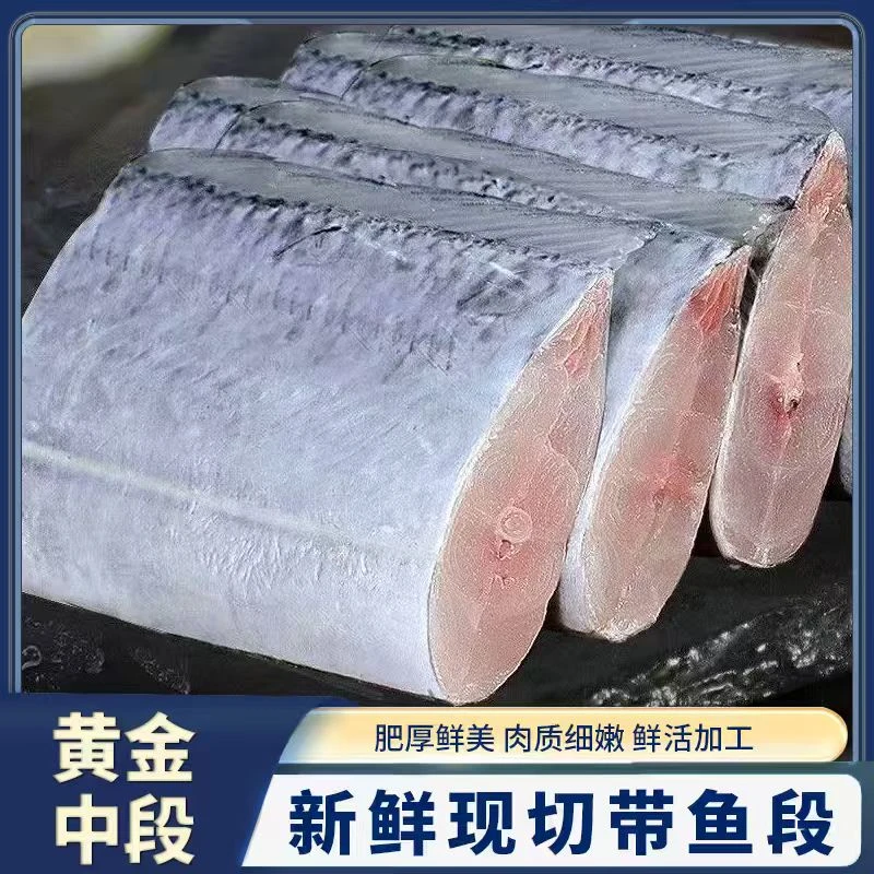 新鲜速冻带鱼中段小眼油带鱼去头去尾特大带鱼段500g/袋*3
