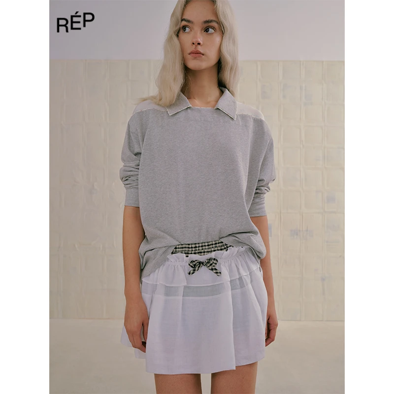 REP-MARCHEN设计师品牌花与灰花径翻领上衣 25SS 早春穿搭