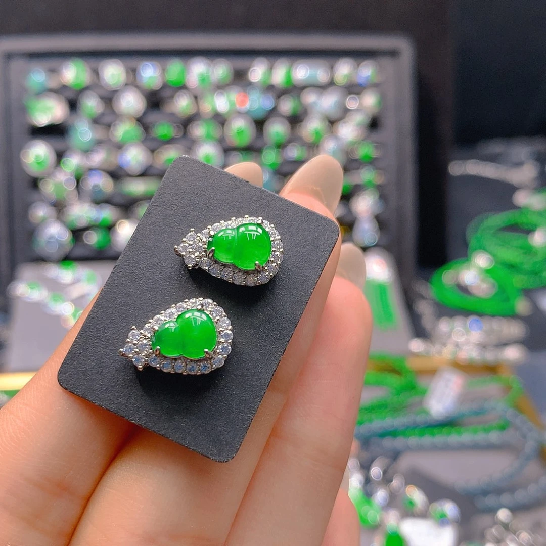 翡翠未镶嵌耳饰天然翡翠