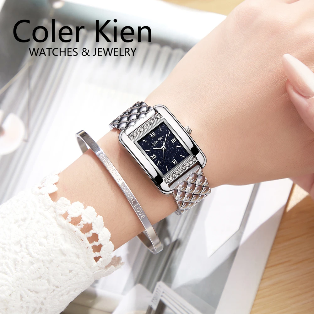 ColerKien【璀璨满天星】送女友送老婆爆款百搭防水方形时尚手表女