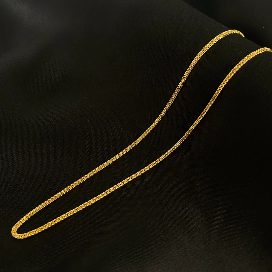 链子足银 999金色肖邦链1.2mm百搭素链足银锁骨链精致万能链女