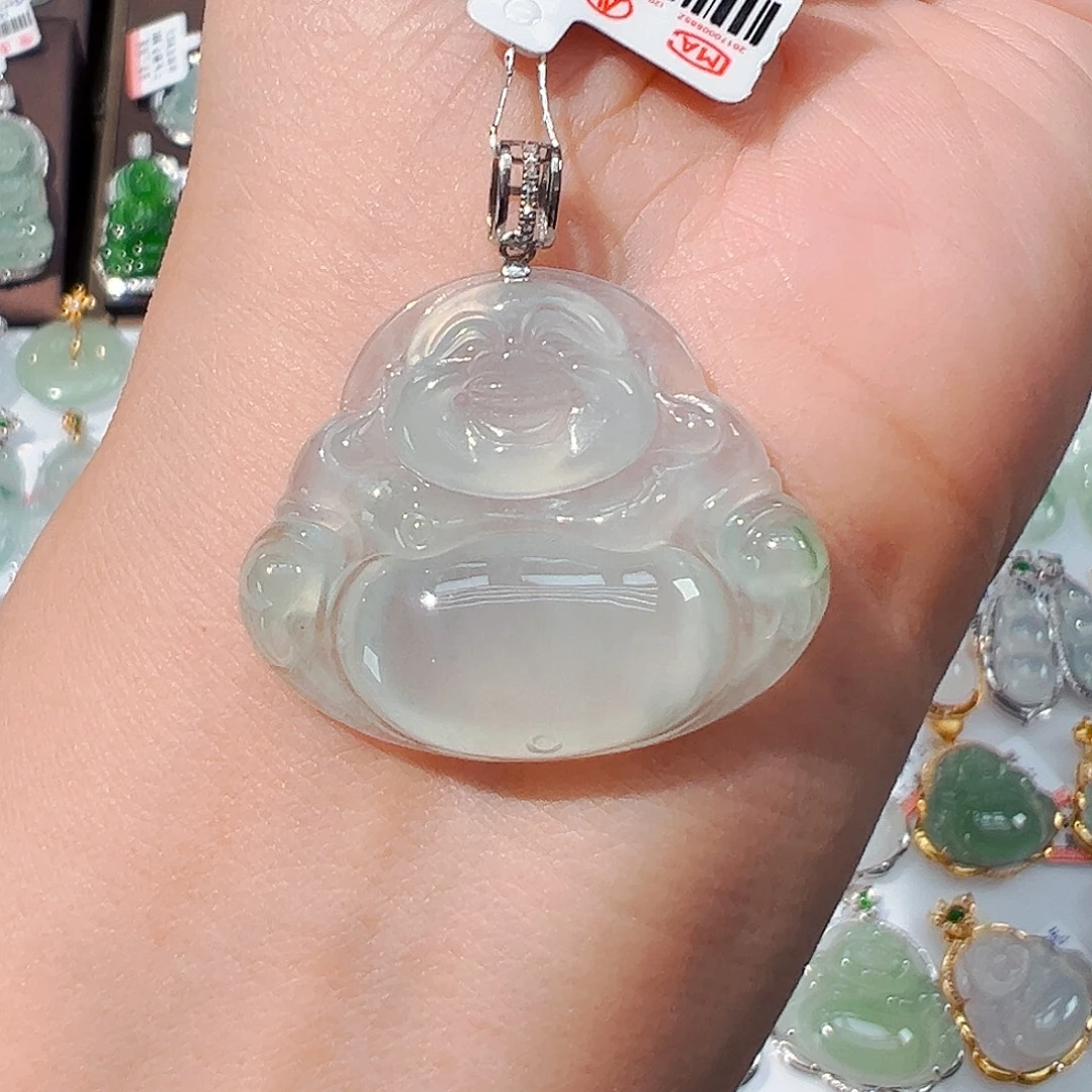 吊坠(不含链)18K金镶嵌翡翠佛公