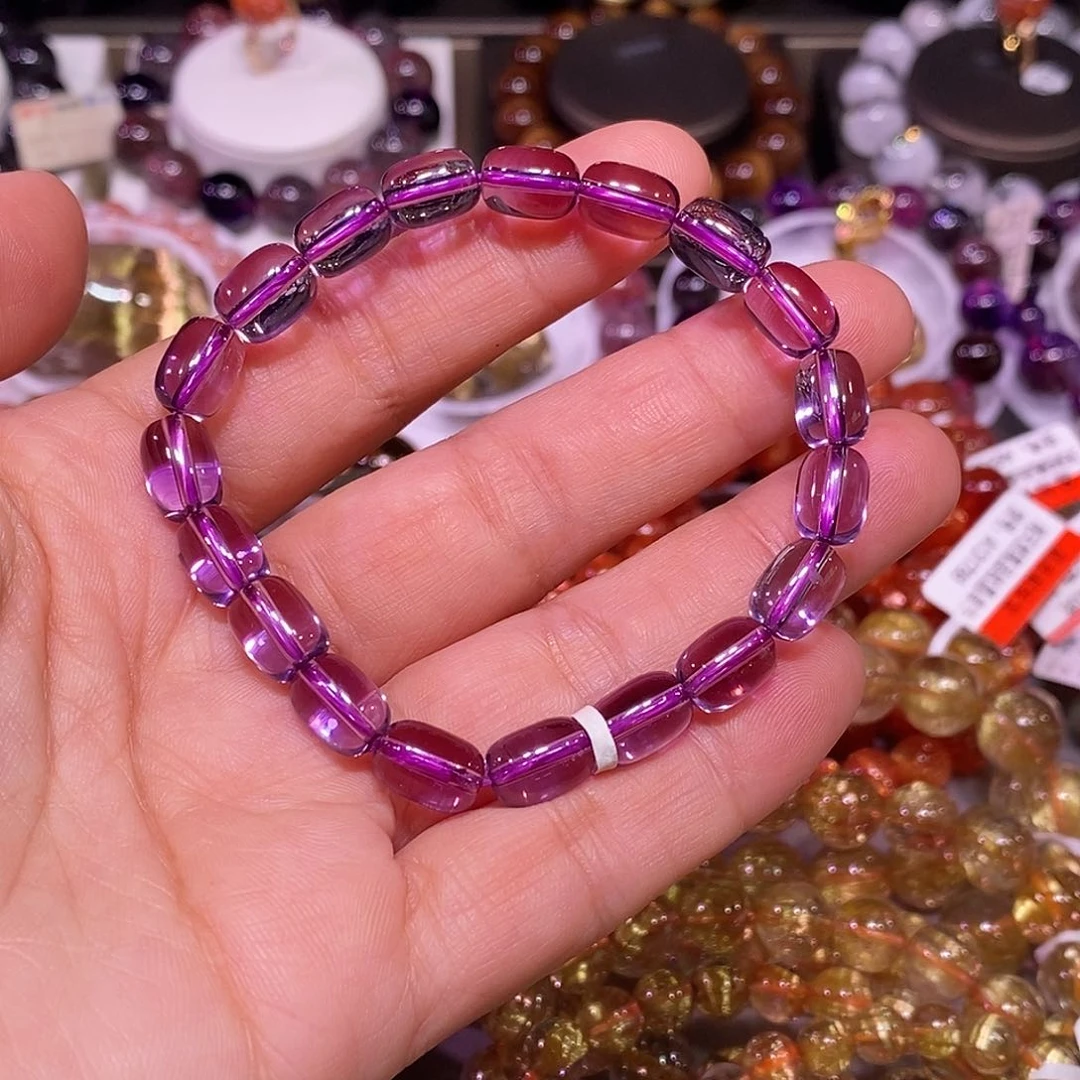 未镶嵌手链水晶紫水晶7.5