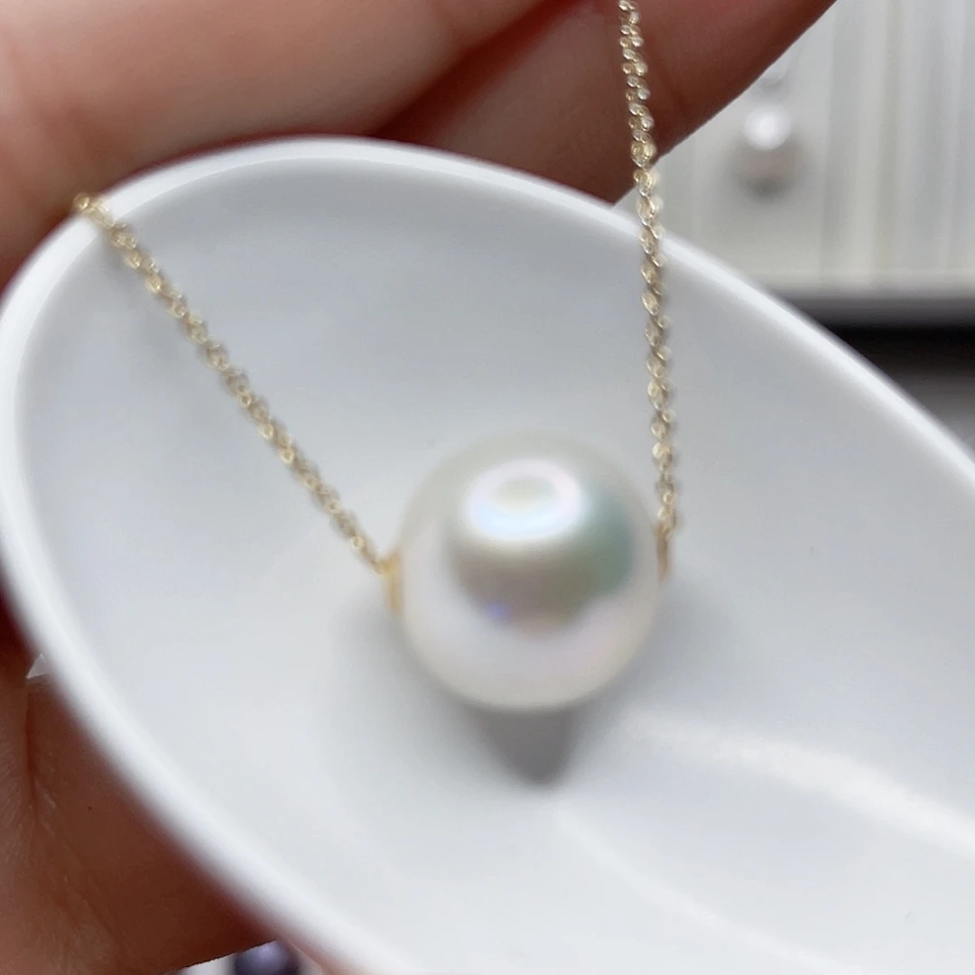 淡水珍珠颈饰18K金镶嵌