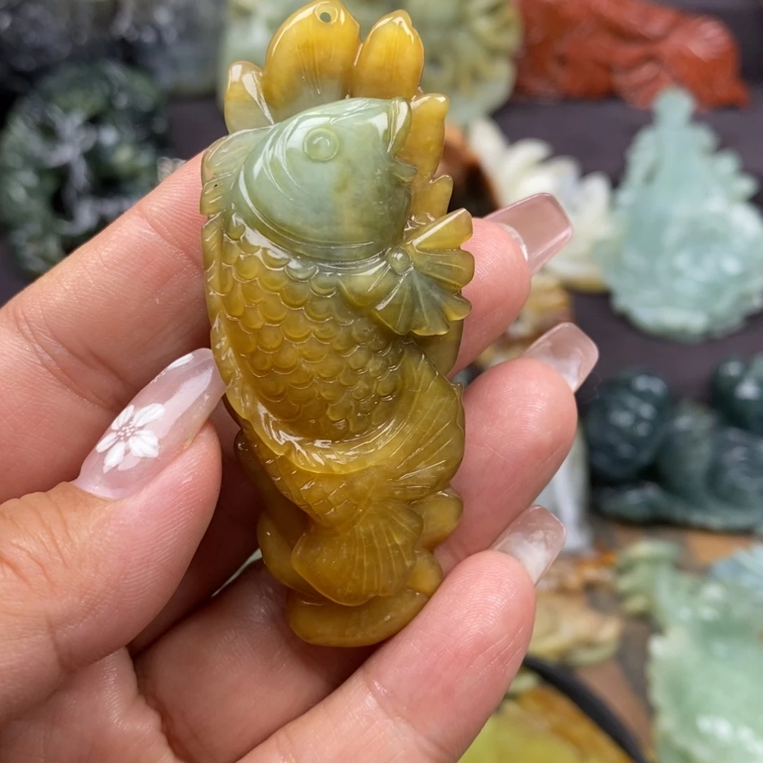 蛇纹石玉未镶嵌吊坠(赠链)