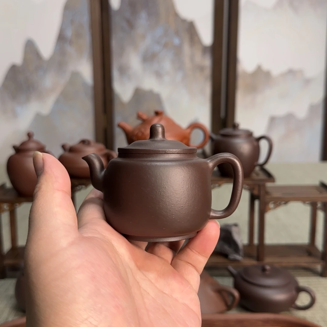 茶壶紫砂静*深井黑紫泥墨林