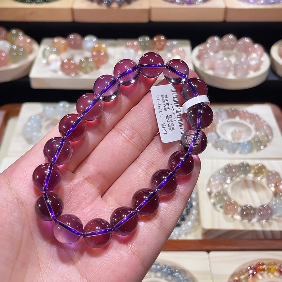 水晶手链未镶嵌紫水晶手链，晶体通透