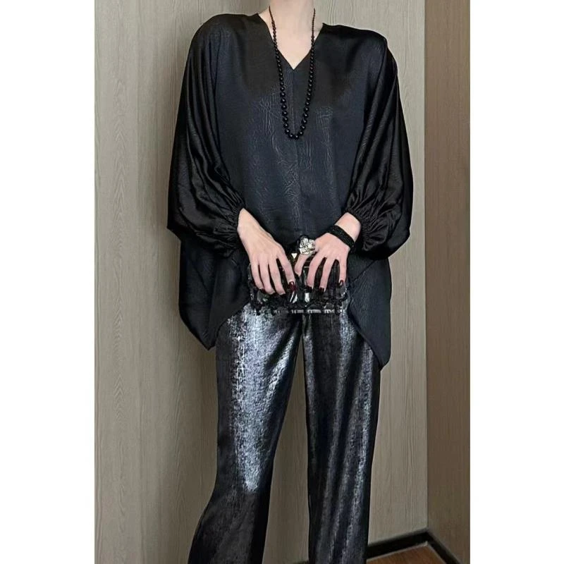 紫紫 拥抱松弛 野生感龟裂纹设计感潮流时尚长袖上衣女 ZSJC0223