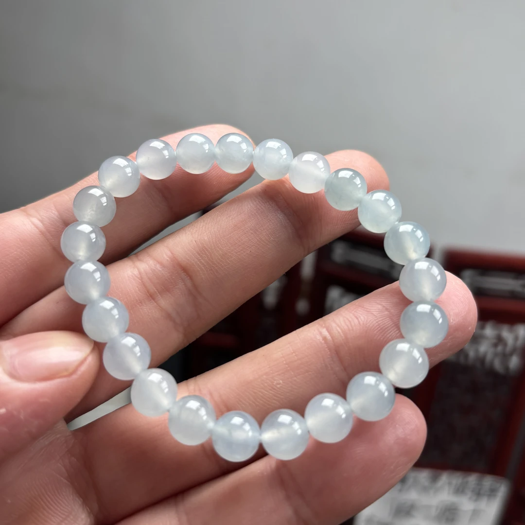 缅甸天然翡翠冰蓝紫卡8*23颗