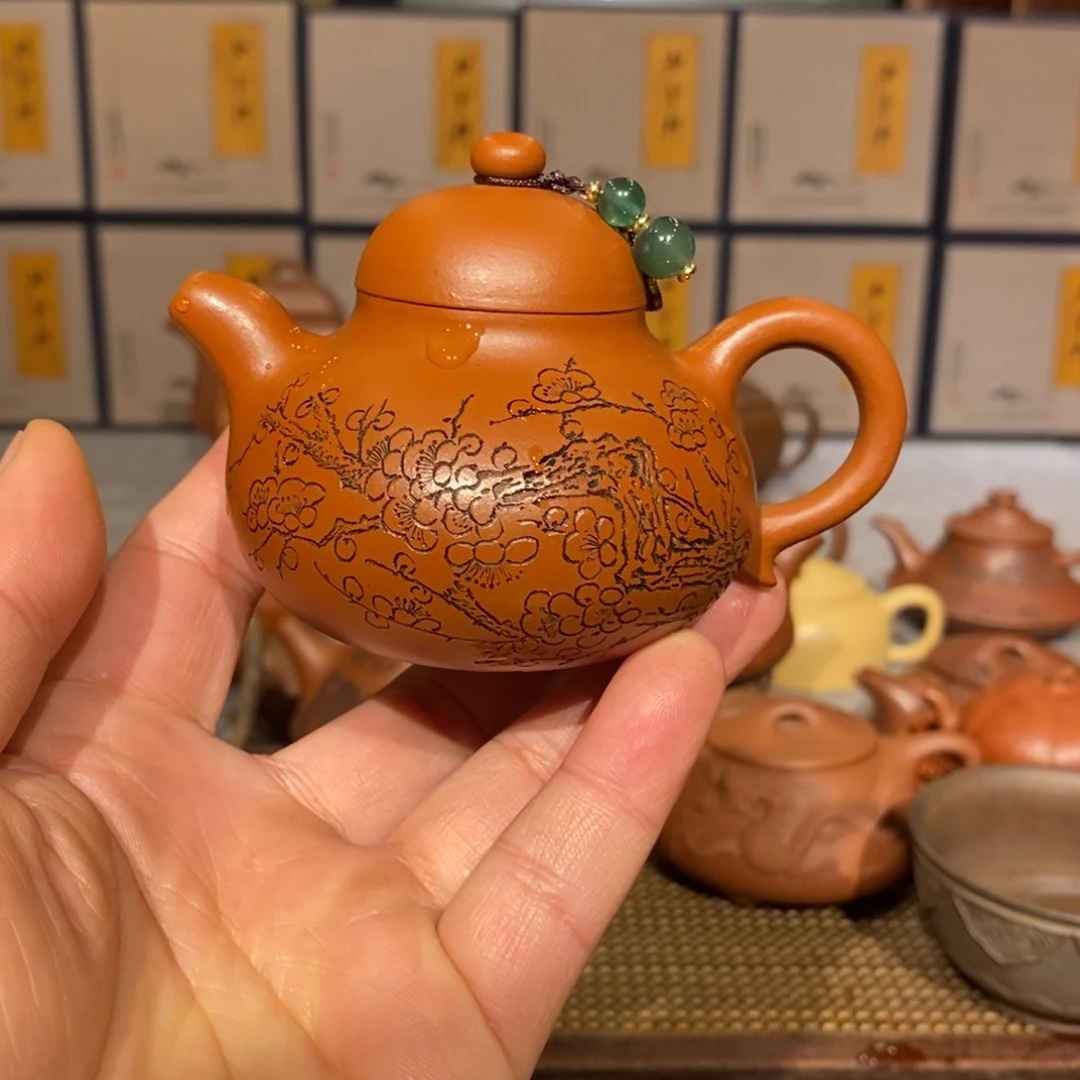 紫砂茶壶原矿朱泥精工半手120cc