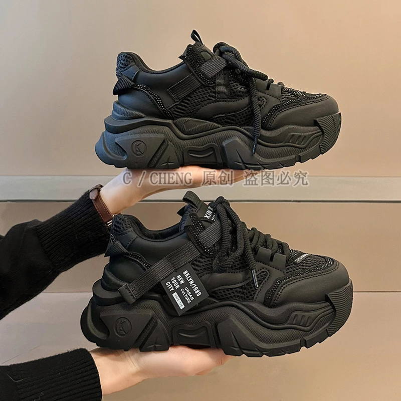 夏季增高时尚休闲鞋休闲运动厚底单鞋春季网红厚底老爹鞋女ins