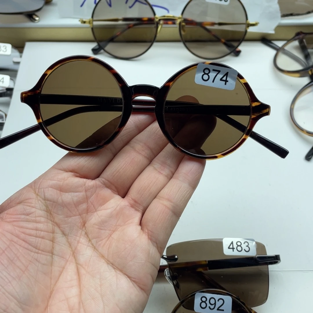 茶水晶复古圆 874