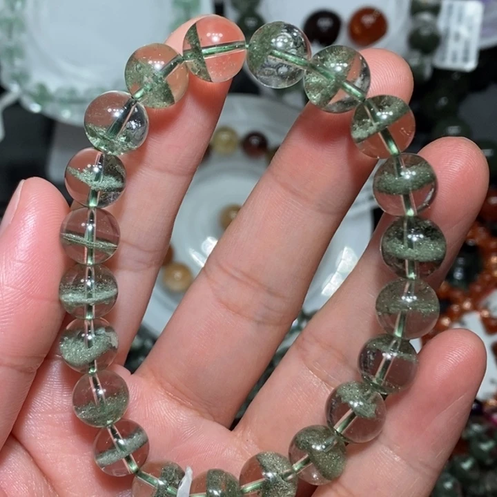 水晶手链未镶嵌绿幽灵千层手链