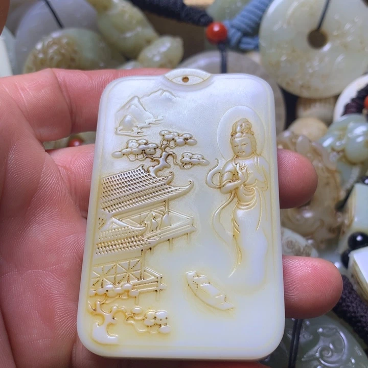 未镶嵌和田玉挂件青**风