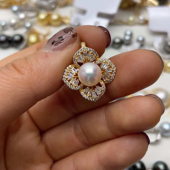 海水珍珠吊坠(不含链)银S925镶嵌