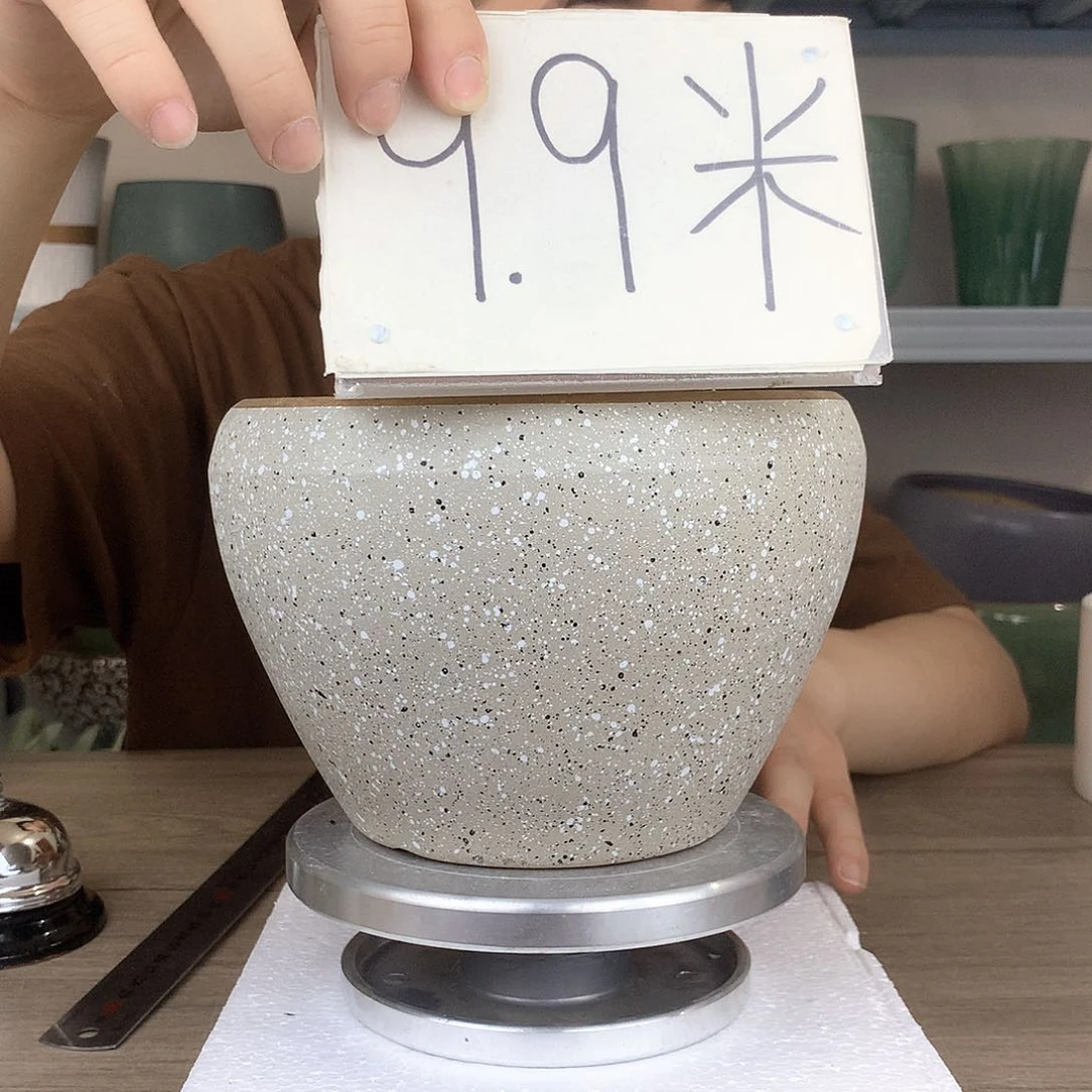 红陶微瑕/苹果盆大理石灰16x14一个花盆