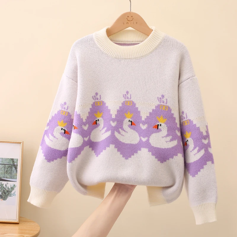 女童毛衣2024套头新款儿童中大童韩版儿童打底衫女童2024新款爆款