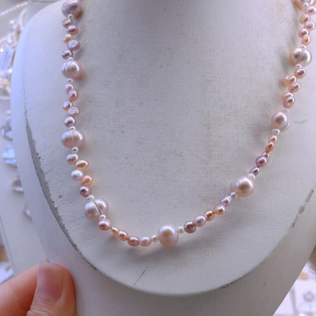 未镶嵌耳饰淡水珍珠项链