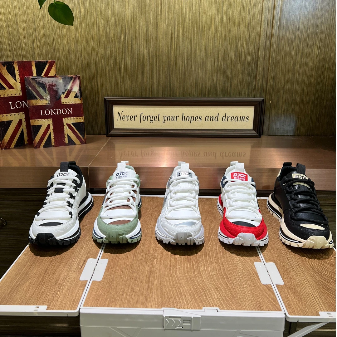 秋冬新款百搭厚底运动阿甘鞋时尚舒适增高软底轻奢个性男士休闲鞋