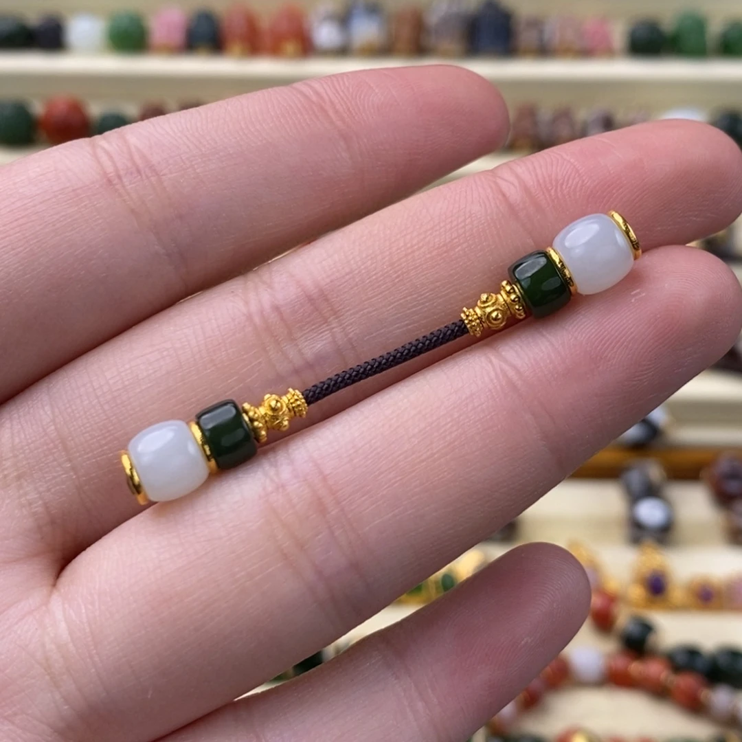 自***习和田玉18K金镶嵌颈饰