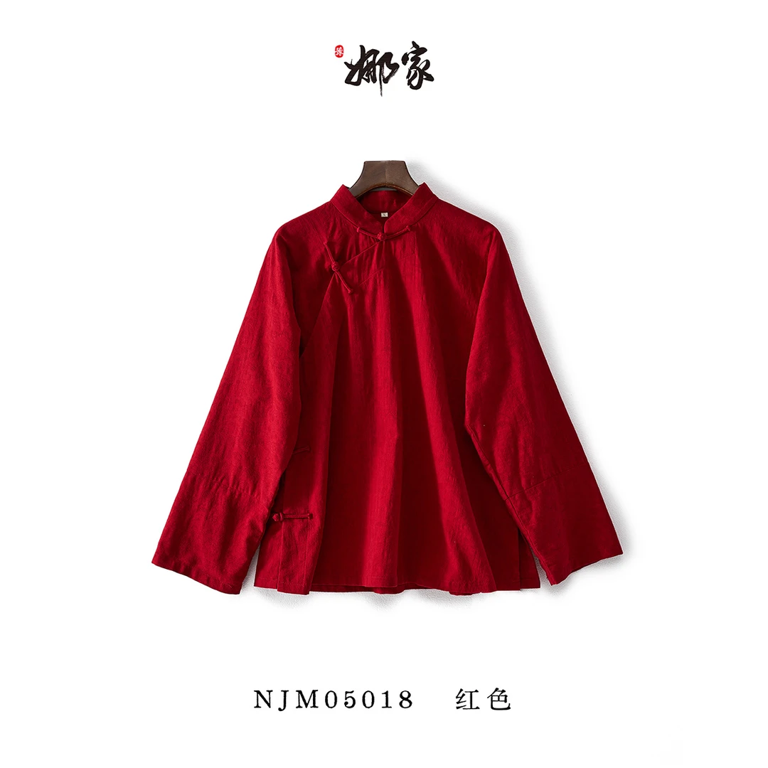 娜家国风含羞姐姐服上衣NJM（05018）新中式斜襟休闲长袖日常立领