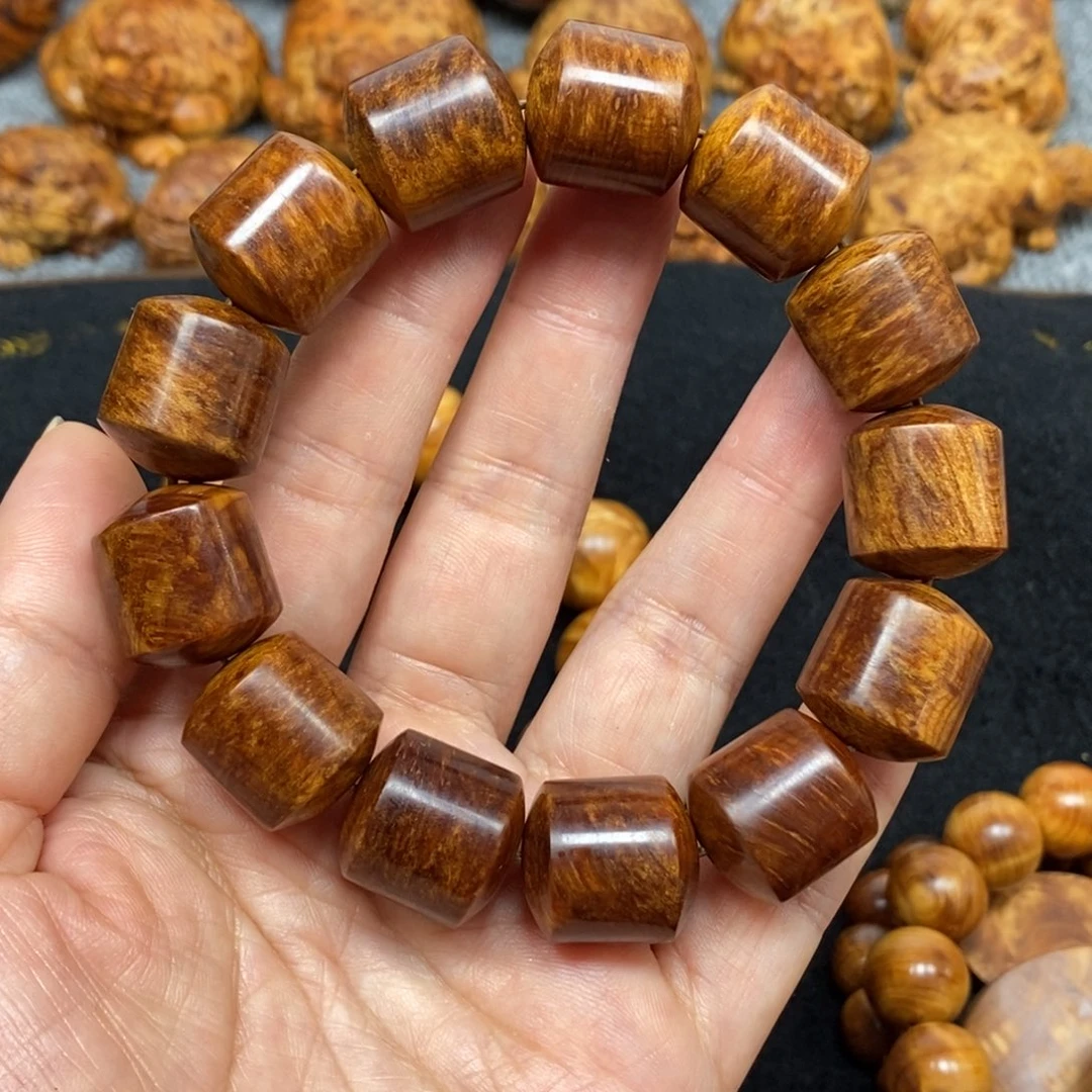 柏木（崖柏）太行崖柏陈化料黑金16x18桶珠