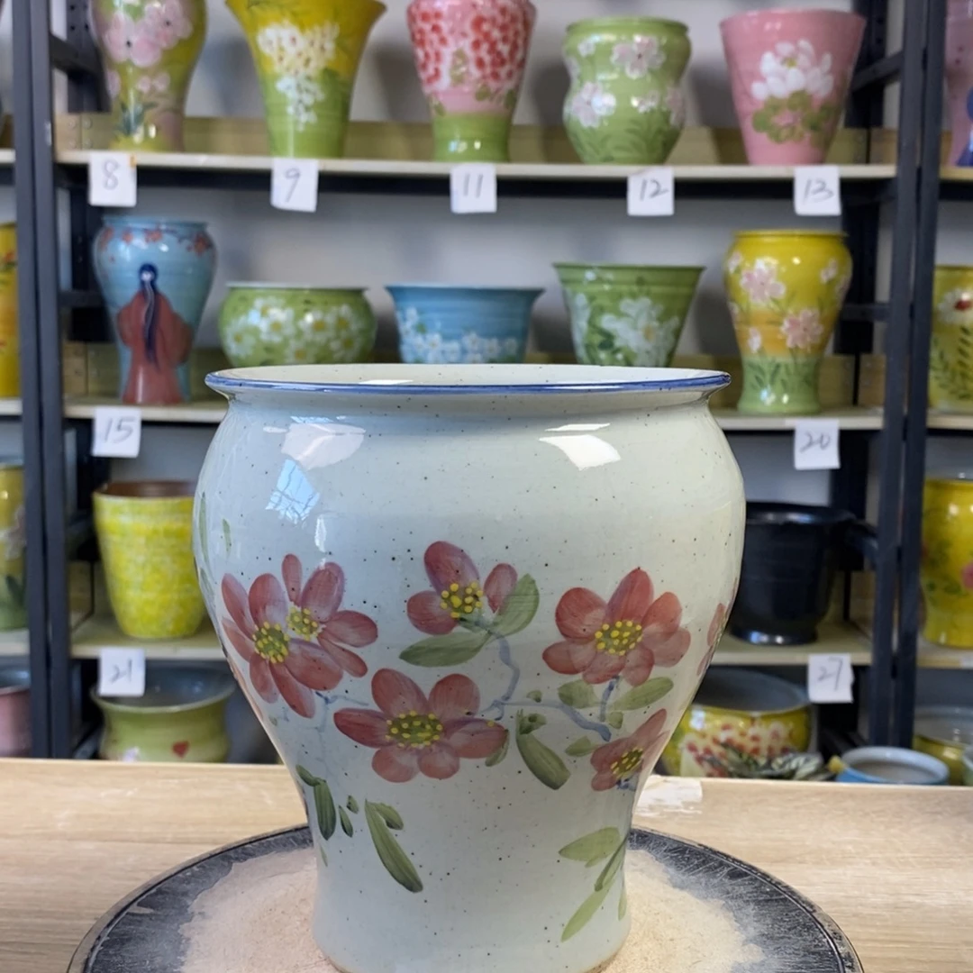 景德镇手工手绘陶瓷花盆