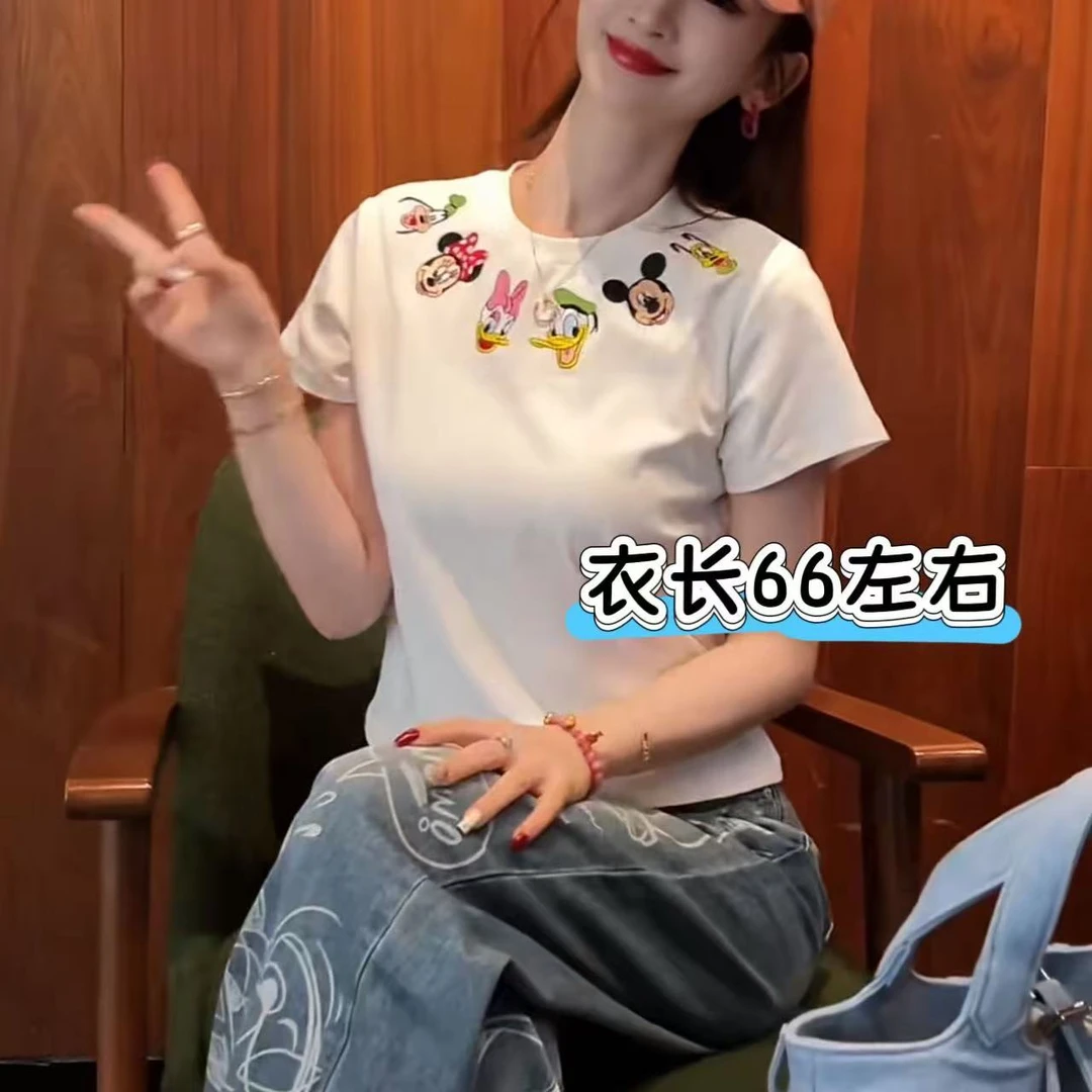 凤儿家-66156 刺绣米奇半袖上衣