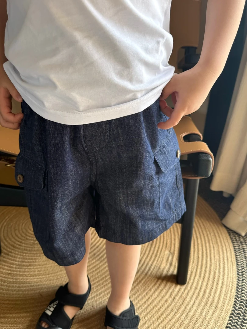 男童短裤抖抖工装牛仔裤2025凉感中大儿童夏装裤子五分裤痞帅中裤