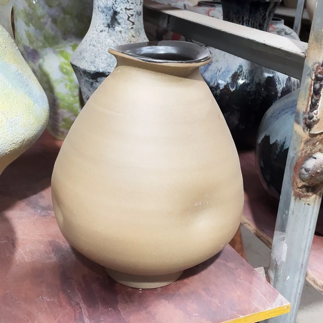 手工陶瓷花瓶福利高25口8手工无孔花瓶