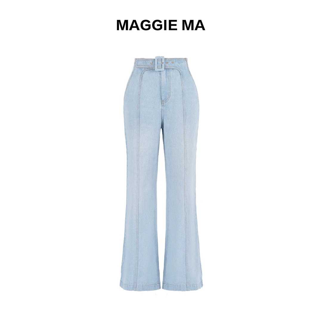 MAGGIE MA马婧复古风浅蓝微喇牛仔神裤显瘦显高118P/172P