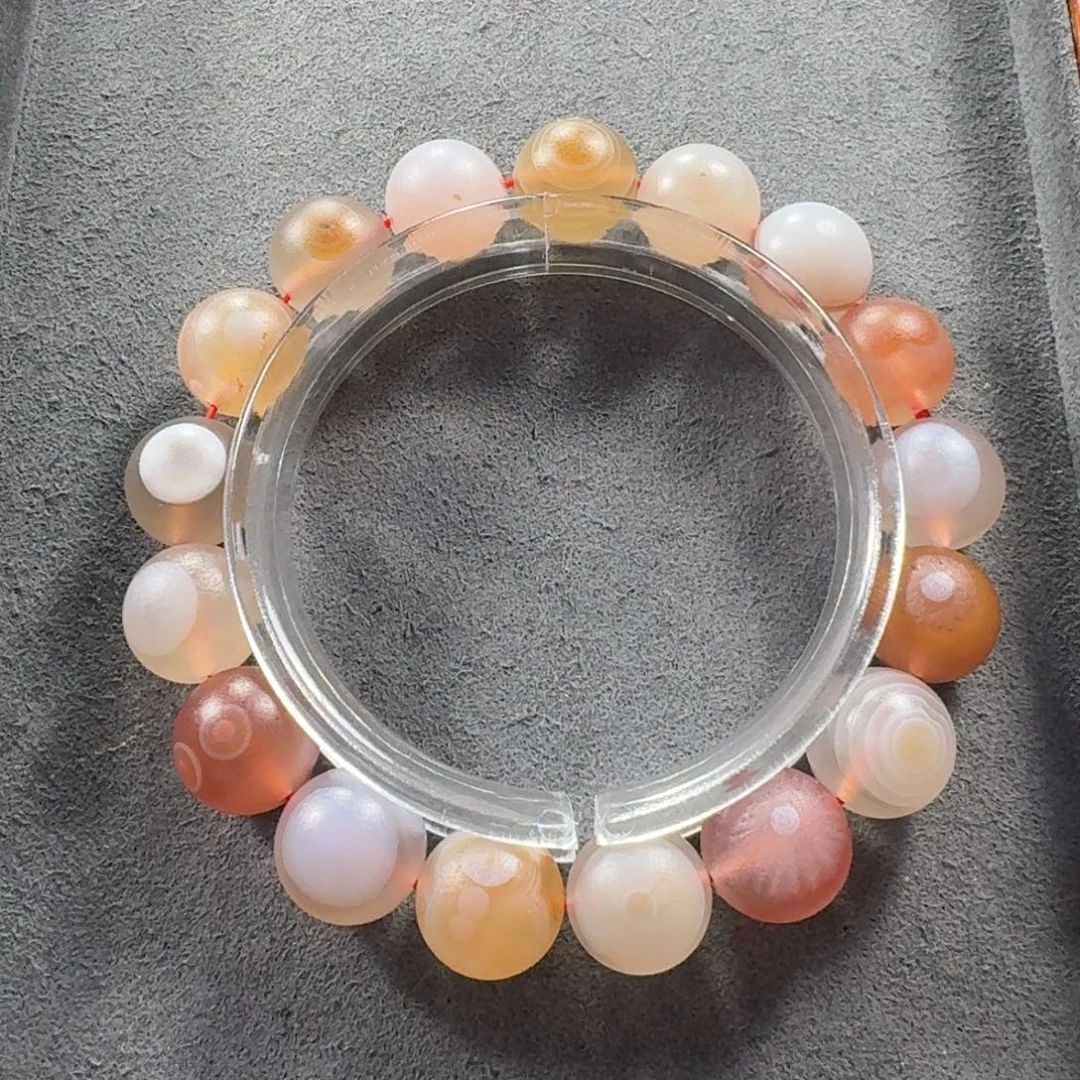 南红玛瑙未镶嵌蒲瓢天眼手串尺寸12 +