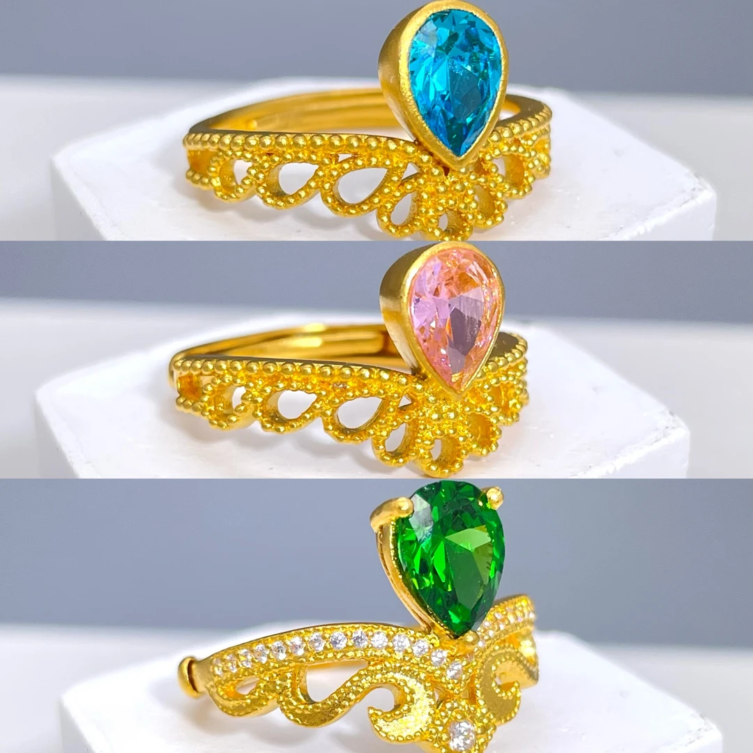 仙羽--足金镶嵌女戒4.69克4.44克净金重