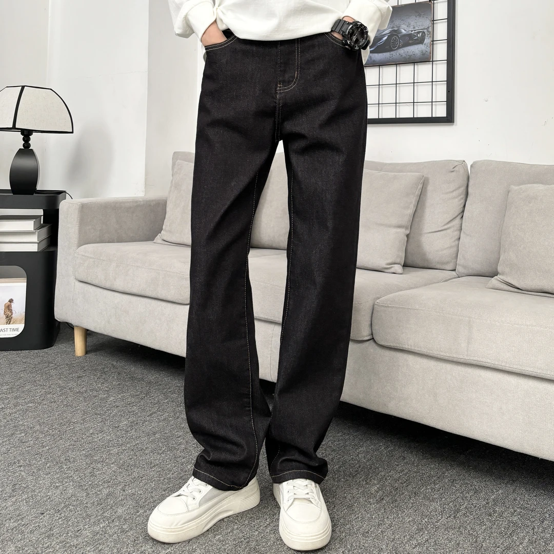 经典复古牛仔裤男原色简约百搭潮流直筒休闲长裤夏季新款弹力
