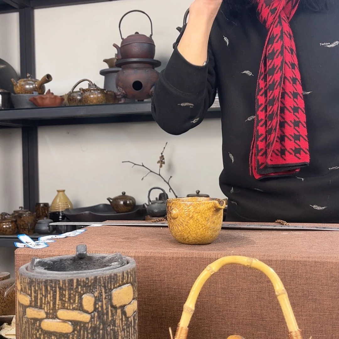 紫泥茶壶紫砂粗陶茶器