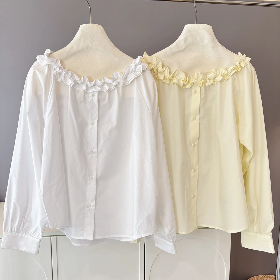 【伟伟专属】•花苞领  韩系甜美气质百搭质感衬衣