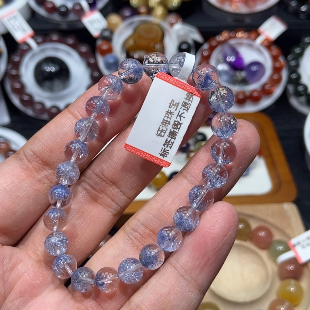 水晶手链未镶嵌蓝针花手链7