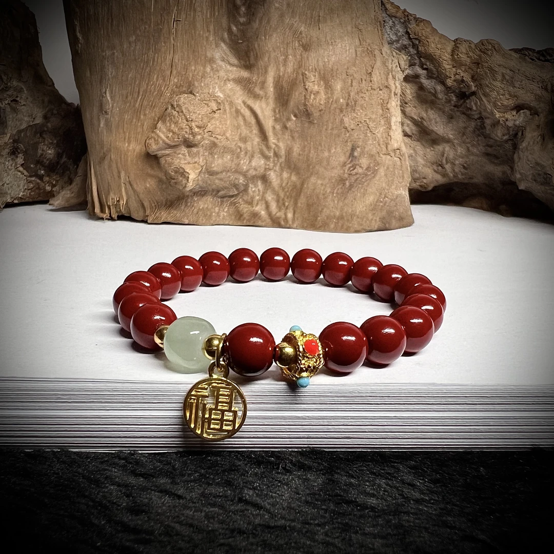 含辰砂工艺品金福手串（无礼盒）@@@SP262