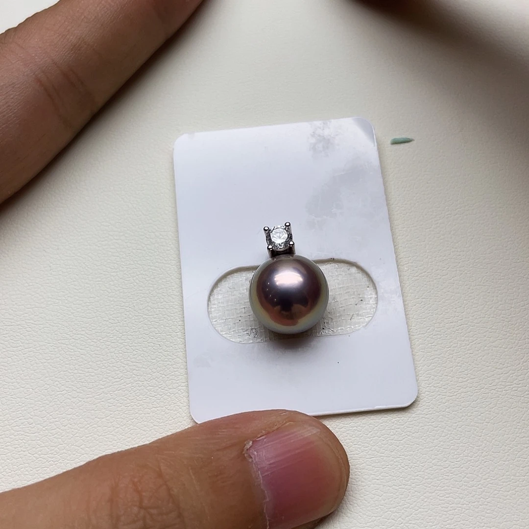 淡水珍珠银S925镶嵌吊坠(不含链)旋**马