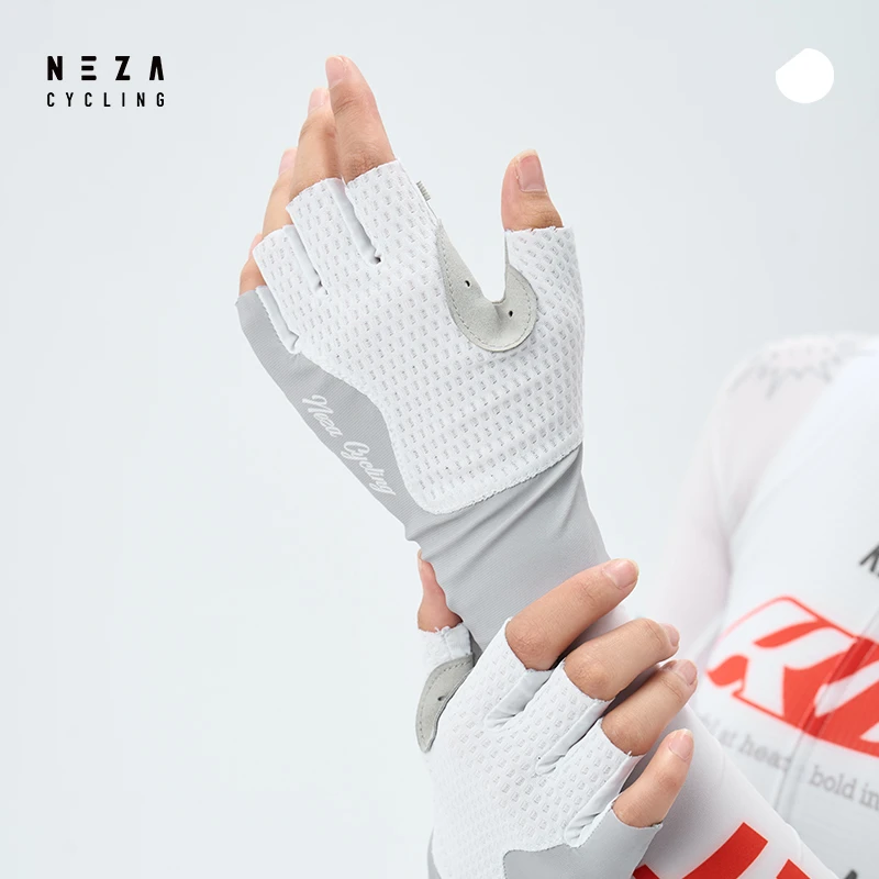 NEZA「角.烟纨」手套男女同款夏季透气减震防滑半指手套 公路车