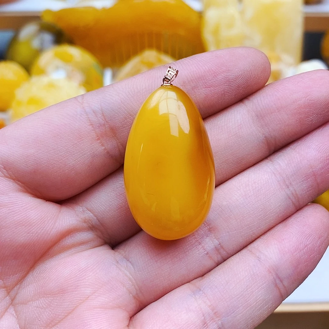 18K金镶嵌琥珀珠宝奇石半**烟0605
