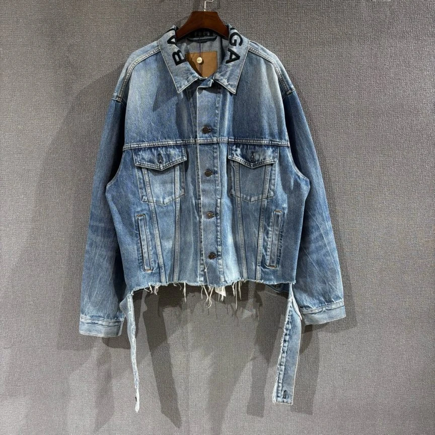 99新 Balenciaga/巴黎世家 （pm）领口刺绣牛仔外套 99新34码/6518