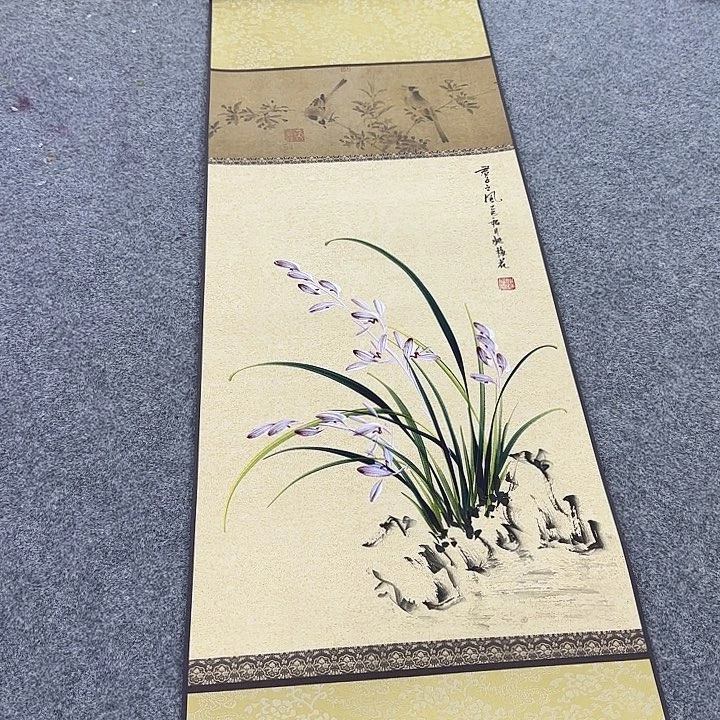 国画国画立体兰花作品