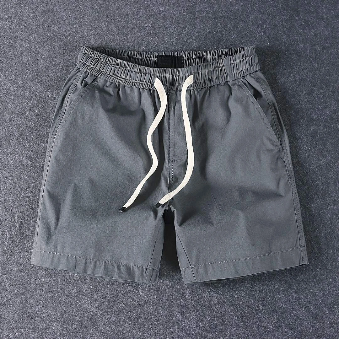 新款夏季百搭纯色时尚薄款男士男款纯棉四分短裤休闲宽松潮流短裤