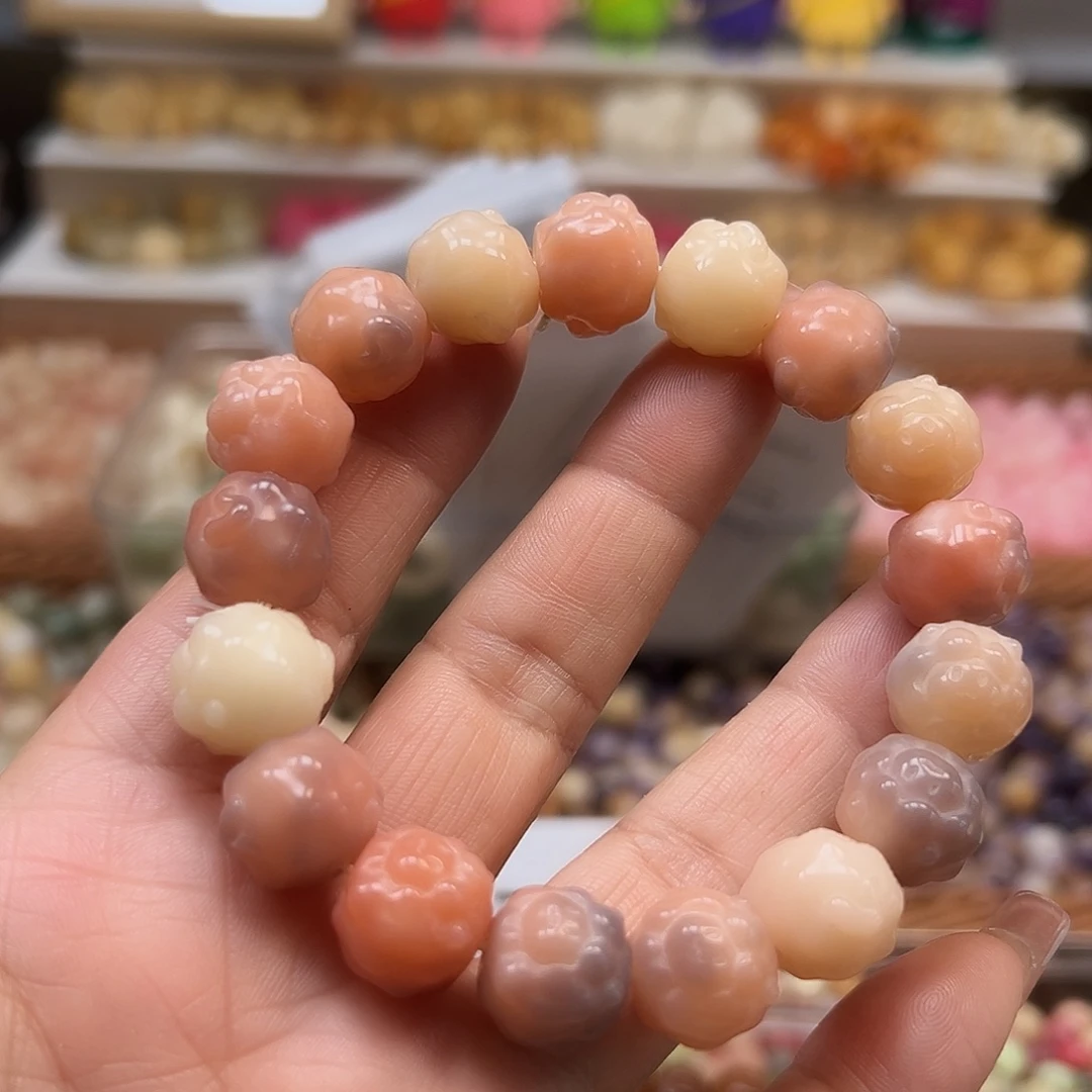 手串菩提根/象牙果卡14粉紫羊头一条