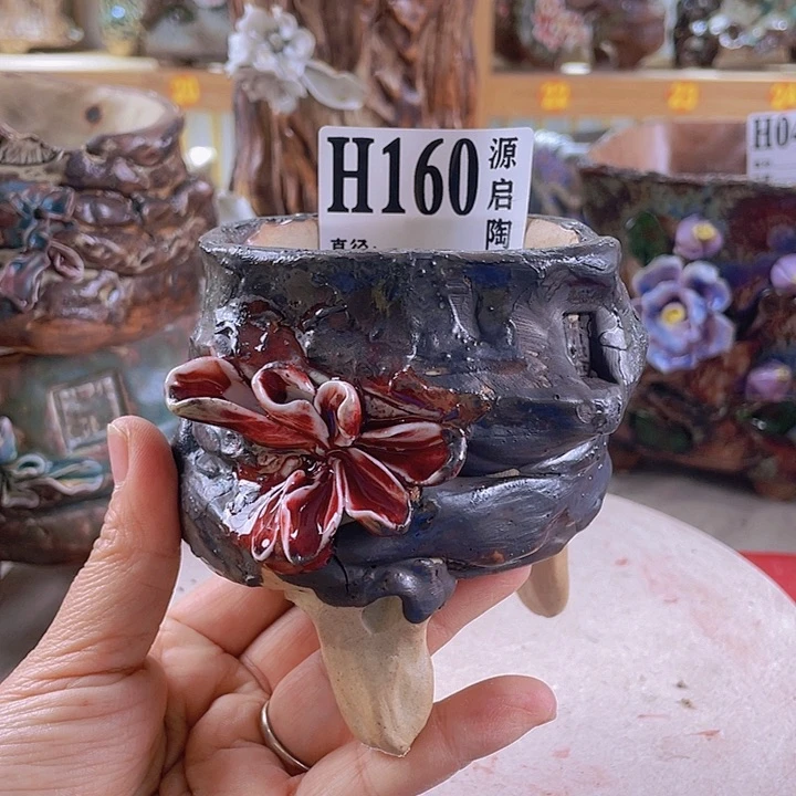 紫砂花盆景德镇陶瓷160瑕疵